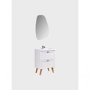 Ver imagem 5 de Gabinete para Banheiro com Cuba e Espelho Organico 60cm Retro Mdf Branco Milano - On Móveis