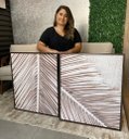 Ver imagem 3 de Duo Quadros Decorativos Canvas 80x65cm Arte Botânica Tropical Folhas Secas
