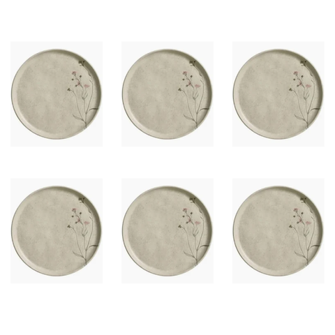 Conjunto de 6 Pratos Sobremesa Bio Campestre -porto Brasil