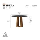 Ver imagem 2 de Mesa de Jantar Isabela 120x120 cm com Vidro Cinamomo Preto - New Ceval
