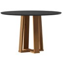 Ver imagem 1 de Mesa de Jantar Isabela 120x120 cm com Vidro Cinamomo Preto - New Ceval