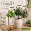 Ver imagem 2 de Kit 3 Mini Buquês de Eucalipto Artificial Permanente 30cm Verde Mescla Prime