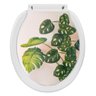 Assento Sanitário Tampa Privada Bacia Universal Oval Decorado Branco Folhas TPR Astra - 1