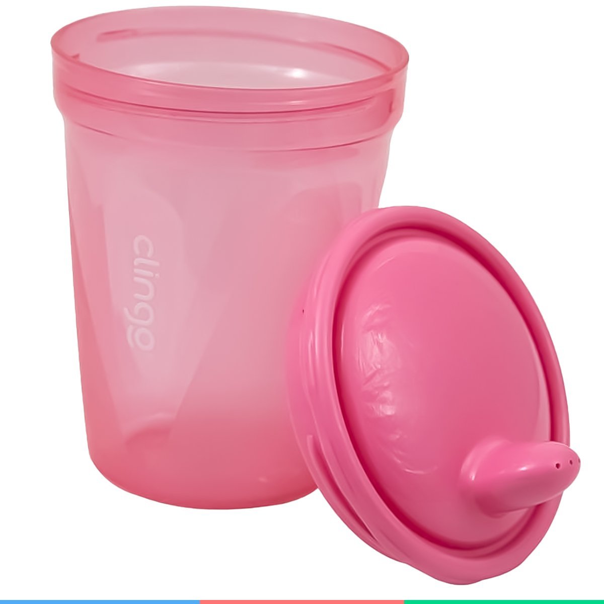 Kit 3 Copos De Transição Alimentar Infantil Bebê 6 Meses Livre De Bpa 250ml Rosa Clingo - 6