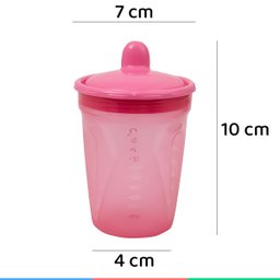 Kit 3 Copos de Transição Alimentar Infantil Bebê 6 Meses Livre de Bpa 250ml Rosa Clingo - 5