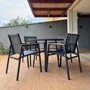 Ver imagem 7 de Conjunto de Mesa Redonda com 4 Cadeiras em Alumínio e Tela Sling Tampo Ripado Hause Preto