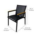 Ver imagem 4 de Conjunto de Mesa Redonda com 4 Cadeiras em Alumínio e Tela Sling Tampo Ripado Hause Preto