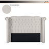 Kit Cabeceira Barrattiel King Size Veludo Bege Estofada 1,95m + Recamier CS Cabeceiras KIT BARRATTIE - 3