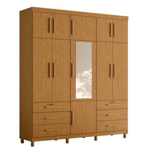 Guarda Roupa Casal 201cm 11 Portas Thony A02 Cinamomo - Mpozenato