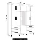Ver imagem 4 de Guarda Roupa Casal 201cm 11 Portas Thony A02 Cinamomo - Mpozenato