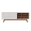 Ver imagem 6 de Rack para Sala Bancada de Tv 70 Pol 180cm Cinthia Off White Matte/freijó C04 - D’Rossi