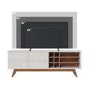 Ver imagem 4 de Rack para Sala Bancada de Tv 70 Pol 180cm Cinthia Off White Matte/freijó C04 - D’Rossi
