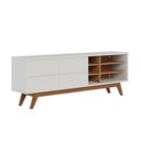 Ver imagem 5 de Rack para Sala Bancada de Tv 70 Pol 180cm Cinthia Off White Matte/freijó C04 - D’Rossi