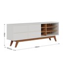 Ver imagem 3 de Rack para Sala Bancada de Tv 70 Pol 180cm Cinthia Off White Matte/freijó C04 - D’Rossi