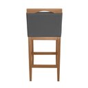 Ver imagem 4 de Kit 2 Banquetas Alta Lyara em Madeira Maciça com Encosto Estofada Marinho Móveis Banqueta Lyara Cinz