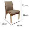 Kit 2 Cadeiras para Cozinha Americana Estofada Linho Marrom Karol Soberati Cadeira de Jantar Karol - 5