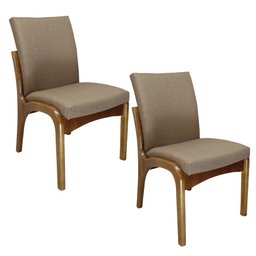 Kit 2 Cadeiras para Cozinha Americana Estofada Linho Marrom Karol Soberati Cadeira de Jantar Karol - 1 Kit 2 Cadeiras para Cozinha Americana Estofada Linho Marrom Karol Soberati Cadeira de Jantar Karol - 1