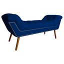 Ver imagem 4 de Conjunto Sienna Cabeceira e Recamier King 195 Cm Suede Azul Marinho - LM DECOR