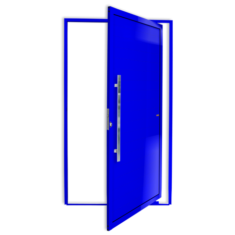 Porta Pivotante Alumínio Lambril c/Puxador e.Azul 120 Brimak