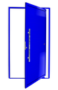 Ver imagem 1 de Porta Pivotante Alumínio Lambril c/Puxador e.Azul 120 Brimak