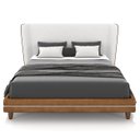 Ver imagem 7 de Cama Queen 160cm com Cabeceira Many P02 Bouclê Off/caramelo - Mpozenato