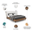 Ver imagem 3 de Cama Queen 160cm com Cabeceira Many P02 Bouclê Off/caramelo - Mpozenato