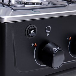 Fogão 5 Bocas Atlas Mônaco Plus Preto com Acendimento Automático e Mesa Inox - 5
