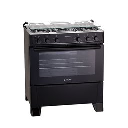 Fogão 5 Bocas Atlas Mônaco Plus Preto com Acendimento Automático e Mesa Inox - 1