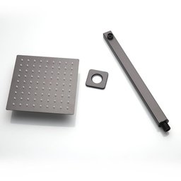 Ducha Chuveiro Slim Prizi Quadrado 20x20cm Inox 304 Preta co - 2