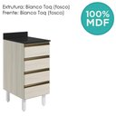 Ver imagem 2 de Balcao com Tampo 4 Gavetas 40 Cm Mdf 16410 Bianco Toq Bianco Toq Nicioli