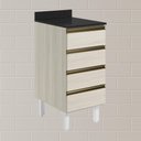 Ver imagem 4 de Balcao com Tampo 4 Gavetas 40 Cm Mdf 16410 Bianco Toq Bianco Toq Nicioli