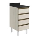 Ver imagem 1 de Balcao com Tampo 4 Gavetas 40 Cm Mdf 16410 Bianco Toq Bianco Toq Nicioli