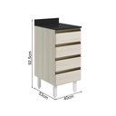 Ver imagem 3 de Balcao com Tampo 4 Gavetas 40 Cm Mdf 16410 Bianco Toq Bianco Toq Nicioli