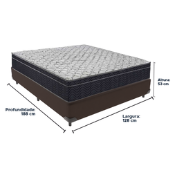 Cama Box Marrom e Colchão Airtech 150 Espuma D45 Viúvo Ortobom - 3