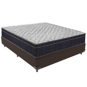 Cama Box Marrom e Colchão Airtech 150 Espuma D45 Viúvo Ortobom