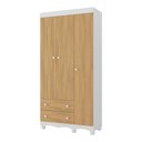 Ver imagem 2 de Guarda-roupa Infantil 92cm 3 Portas e 2 Gavetas Dengo Multimóveis Mp4437 Branco/madeirado