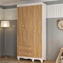 Ver imagem 1 de Guarda-roupa Infantil 92cm 3 Portas e 2 Gavetas Dengo Multimóveis Mp4437 Branco/madeirado