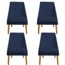 Kit 04 Cadeiras Para Sala de Jantar Ana Pés Palito Veludo Azul Marinho D'Classe Decor - 1