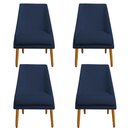 Ver imagem 1 de Kit 04 Cadeiras Para Sala de Jantar Ana Pés Palito Veludo Azul Marinho D'Classe Decor