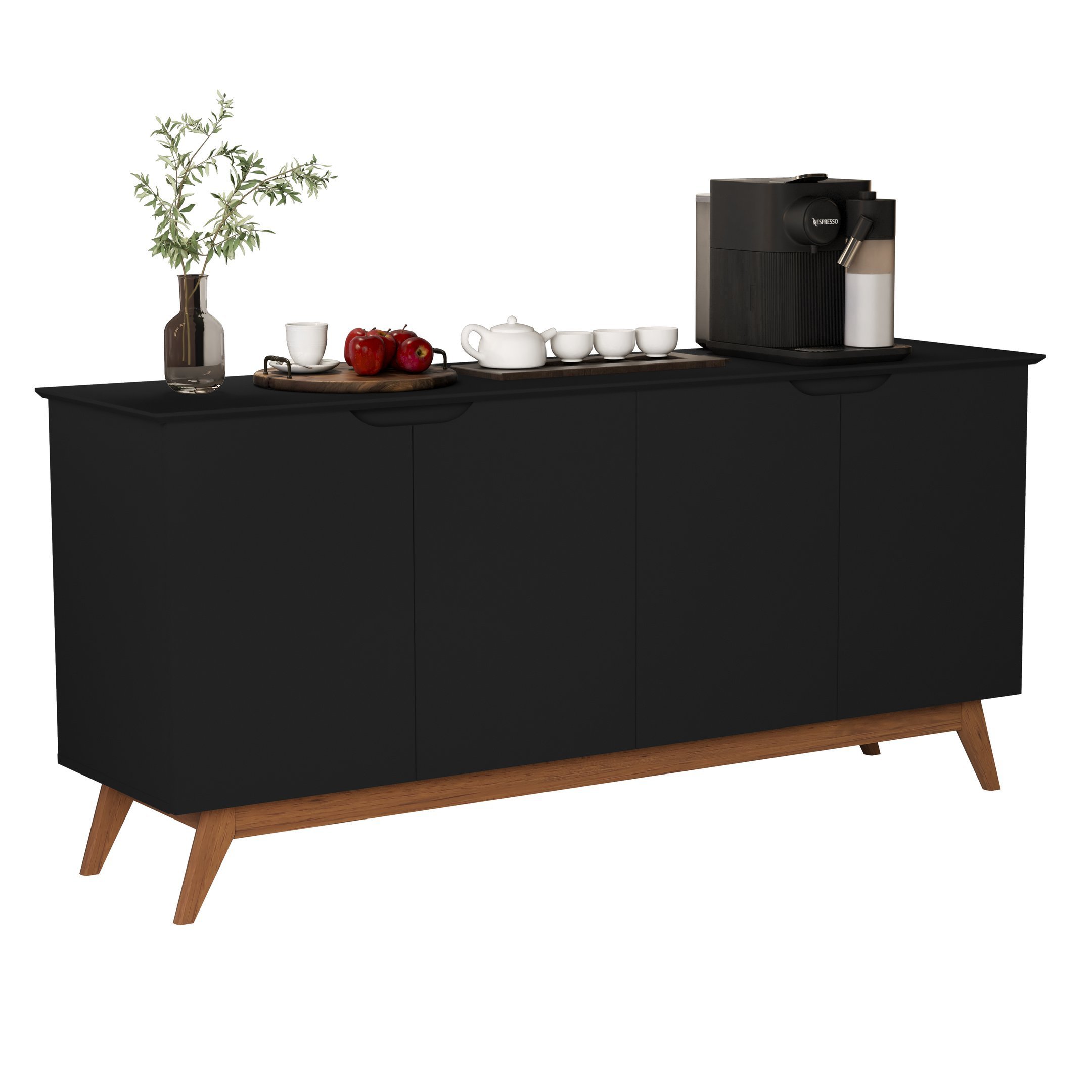 Aparador Balcão / Buffet Orion Wood 4 Portas Black