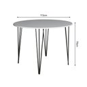 Ver imagem 5 de Mesa com 4 Cadeiras Katrina Preta Elen Hairpin 110cm Jantar Branca com Ferro Preto