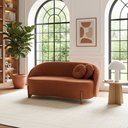 Ver imagem 2 de Sofá Orgânico 2LUGARES c/2ALMOFADAS Curvo Sala Recepção Amsterdã Boucle Terracota - Montanaris Decor