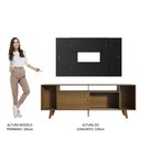 Ver mais imagens de Rack Madesa Cancun e Painel para Tv até 58 Polegadas com Pés - Rustic/preto 5zd8