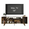 Rack Madesa Cancun e Painel para Tv até 58 Polegadas com Pés - Rustic/preto 5zd8 - 5