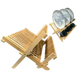 Escorredor Dobrável de Louças Pratos Copos 100% Bambu Grande Casita Escorredor Prato, Escorredor pra - 1