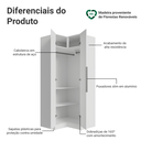 Ver imagem 4 de Guarda-roupa Modulado de Canto 2 Portas Branco Neo Madesa