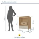 Ver imagem 3 de Balcão Forno 1 Gaveta Rainha 70cm 100% MDF Nesher Cinza/Nature/Greige