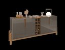 Ver imagem 2 de Buffet 4 Portas C/ Prateleiras Luna 1,90 Cinza Perola/cedro