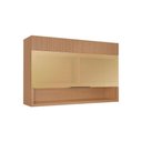 Ver imagem 1 de Armário Aéreo Cozinha Nesher Realeza 1 Porta C/ Vidro 120cm Carvalho