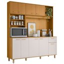 Ver imagem 1 de Kit Armário Cozinha Núria 9 Portas Freijó Off White Poliman